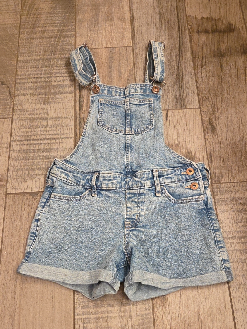 Abercrombie Light Wash Denim Short Overalls